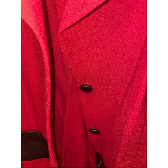 Focus 2000 by Charles glueck red wool 90s 80s two piece suit set size 6 - Picture 8 of 13